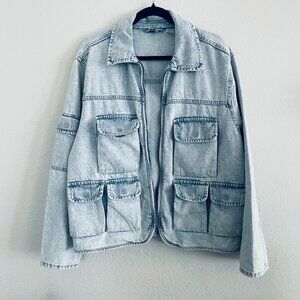 H&M Utility cargo denim jacket